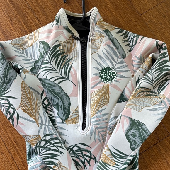 Rip Curl G-bomb Tropical Leaf One Piece Swimsuit - Pink, Green, White 1.5mm - Picture 4 of 5